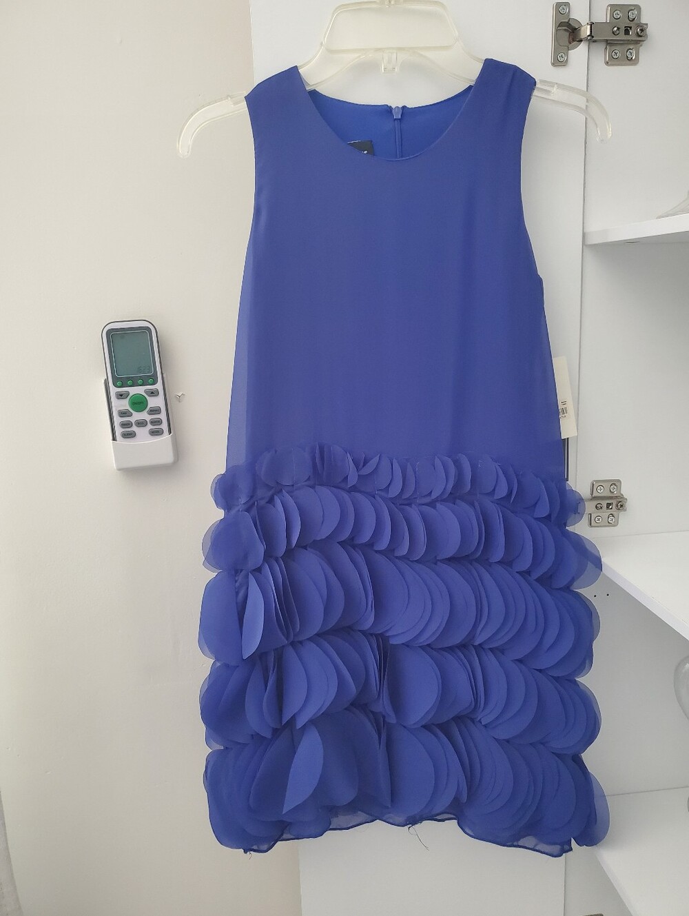 Royal Blue Sleeveless Petal Hem Dress
